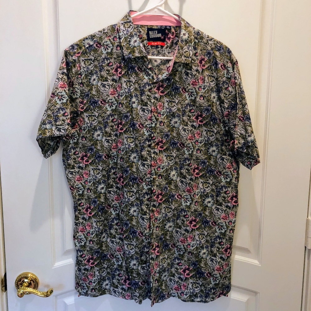 Floral Billy London UK Slim Fit Summer Shirt XL